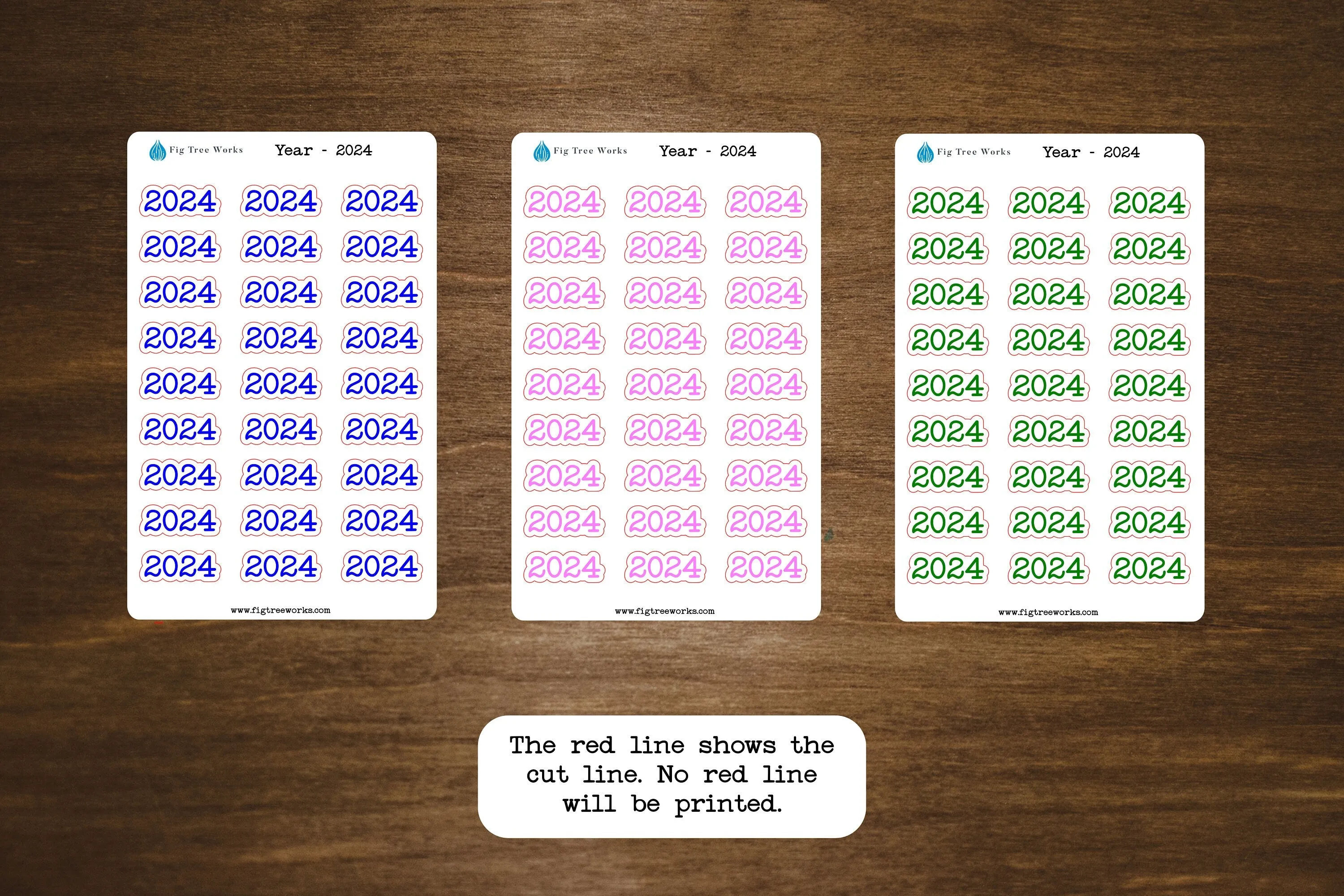 Year Header Planner Stickers - Style B1