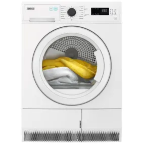 Zanussi ZDC82B4PW Condenser Tumble Dryer, 8kg, White, B Rated