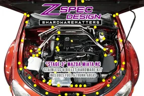 ZSPEC "Stage 3" Dress Up Bolts® Fastener Kit for Mazda Miata NC, Stainless & Billet