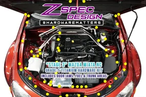 ZSPEC "Stage 3" Dress Up Bolts® Fastener Kit for Mazda Miata NC, Titanium Hardware